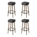 Ver imagem 1 de Kit 04 Banquetas Alta para Cozinha Área Gourmet Dubai Couríssimo Preto - Abmaza