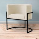 Ver imagem 2 de Kit 2 Poltronas Decorativa Sala de Estar Luana Base Preta Veludo Bege - Montanaris Decor Md Montanar