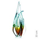 Ver imagem 2 de Escultura em Cristal Murano Azul e Âmbar - São Marcos 33cm