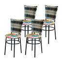 Ver imagem 1 de Kit 4 Cadeiras Preta para Cozinha Hawai Cappuccino Premium com Assento Estampado:happy Hour
