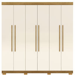 Guarda Roupa Casal 6 Portas Elegance sem Espelho Nature Champanhe Móveis Vila Rica - 1