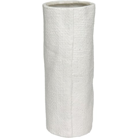 Vaso Decorativo Enfeite Casa Home&Co Cerâmica 30x10x10cm Marfim