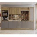 Ver imagem 1 de Armário de Cozinha Modulada Completa Reta 7 Peças 3,20m 250 Botanic Kappesberg - Nogueira/fendi