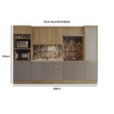 Ver imagem 2 de Armário de Cozinha Modulada Completa Reta 7 Peças 3,20m Botanic Kappesberg - Nogueira/Fendi