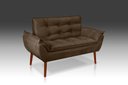Ver imagem 2 de Namoradeira Opala Suede Marrom- Rv Decora
