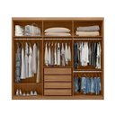 Ver imagem 5 de Guarda Roupa Casal Aurora 3 Portas Correr 4 Gavetas MDF Espelho Amêndola Touch- Off White Demóbile