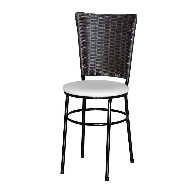 Cadeira Hawaii Cozinha Aço Encosto Café Assento Branco Laumar Preto 4 Un - 1