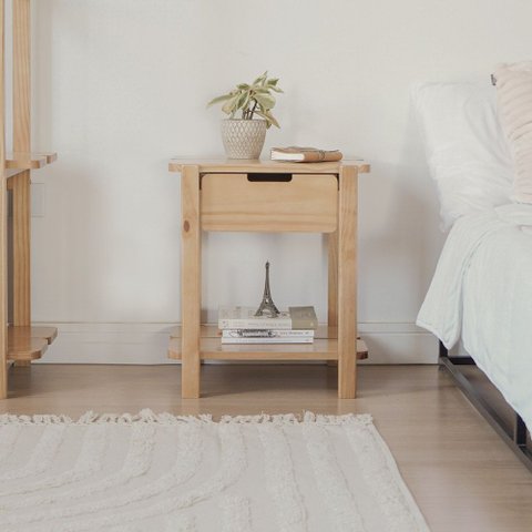 Mesa de Cabeceira Laguna Verniz Amêndoa