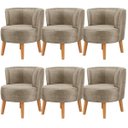 Ver imagem 1 de Kit 6 Poltronas Estofadas para Recepção de Escritório Ergonômica Tecido Veludo Macia Pés de Madeira