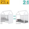 Kit 2 Bercos Mini Cama Montessoriana MDF I15 Branco HP Henn - 4