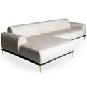 Ver imagem 1 de Sofá Molino 5 Lugares 300cm Chaise Direito Pés Gold Veludo Creme - Nexta Casa