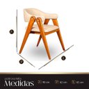Ver imagem 6 de Poltrona Cadeira para Sala e Escritório Madeira Maciça Mila Courríssimo Bege