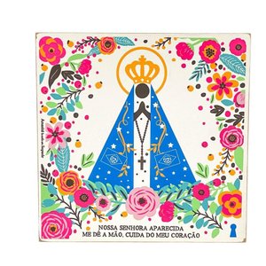 Quadro Box Nossa Senhora Aparecida em Mdf Color 25x25