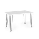 Ver imagem 1 de Mesa de Jantar Retangular 4 Lugares 140x75 Base de Ferro Hairpin Branco