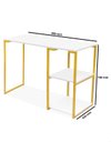 Ver imagem 7 de Mesa de Apoio Escrivaninha com Estante Prateleira Nic 900 mm Cor:Dourado/Branco