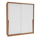 Ver imagem 2 de Guarda-roupa Casal Porto 2 Portas 2 Gavetas Freijó/branco - Politorno