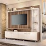 Estante Home Theater Titan Castanho Off White - Hb Móveis - 6