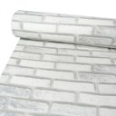 Ver imagem 1 de Vinil Adesivo de Piso e Parede Tijolinho Branco 3d Lavável Autocolante Texturizado Realista