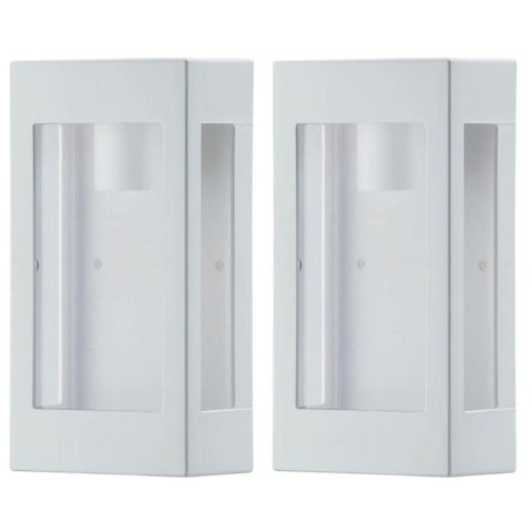 Jogo 2 Arandelas Brancas Bivolt Lente Transparente Prime Luminária Externa Jardim Dital