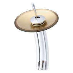 Gabinete de Vidro 40cm Cuba Redonda Dourado + Torneira Cascata - DaHora - 4
