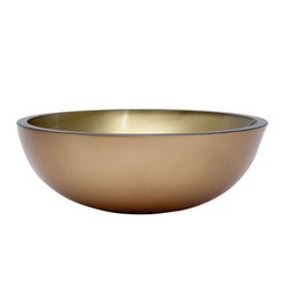 Gabinete de Vidro 40cm Cuba Redonda Dourado + Torneira Cascata - DaHora - 3