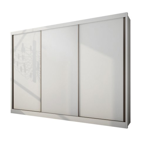Guarda Roupa Casal 3 Portas 6 Gavetas 100%mdf Diamond Branco - Novo Horizonte