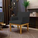Ver imagem 2 de Kit 3 Poltronas Decorativas Sala De Estar E Recepção Beatriz W01 Bouclê Preto - Lyam Decor