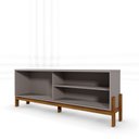 Ver imagem 5 de Rack para Tv até 75 Polegadas Bancada New Aurora Grigio Marrom Canela