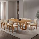Ver imagem 1 de Sala de Jantar Mesa Flora 220cm Tampo Laminado Barril com 8 Cadeiras Bella