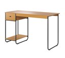 Ver imagem 1 de Mesa Escrivaninha Criare com Prateleira Escritório Moderno Estilo Industrial Nicho Gaveta Cor Nature