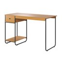 Ver imagem 1 de Mesa Escrivaninha Criare com Prateleira Escritório Moderno Estilo Industrial Nicho Gaveta Cor Nature
