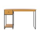 Ver imagem 4 de Mesa Escrivaninha Criare com Prateleira Escritório Moderno Estilo Industrial Nicho Gaveta Cor Nature