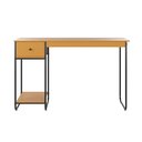 Ver imagem 4 de Mesa Escrivaninha Criare com Prateleira Escritório Moderno Estilo Industrial Nicho Gaveta Cor Nature