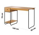 Ver imagem 7 de Mesa Escrivaninha Criare com Prateleira Escritório Moderno Estilo Industrial Nicho Gaveta Cor Nature