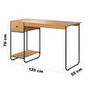 Ver imagem 7 de Mesa Escrivaninha Criare com Prateleira Escritório Moderno Estilo Industrial Nicho Gaveta Cor Nature