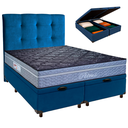 Ver imagem 1 de Cama Box Bau + Colchão Queen Molas Ensacadas Petrus Paropas + Cabeceira Estofada