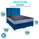 Ver imagem 3 de Cama Box Bau + Colchão Queen Molas Ensacadas Petrus Paropas + Cabeceira Estofada
