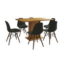 Ver imagem 6 de Mesa Jantar Londres Retangular Canela 137x90cm 6 Cadeiras Estofadas Verde Madeira
