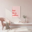 Ver imagem 3 de Quadr But First Coffee Minimalista Rosa 70x50cm Mold Preta