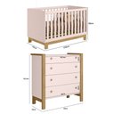 Ver imagem 2 de Quarto de Bebê com Berço 4315 Slim e Cômoda 5135 Flora Rosa Qmovi + Colchão Gazin