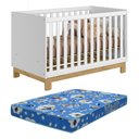 Ver imagem 2 de Berço Mini Cama Qencanto Slim 4315 Qmovi Branco Acetinado + Colchão Ortobom