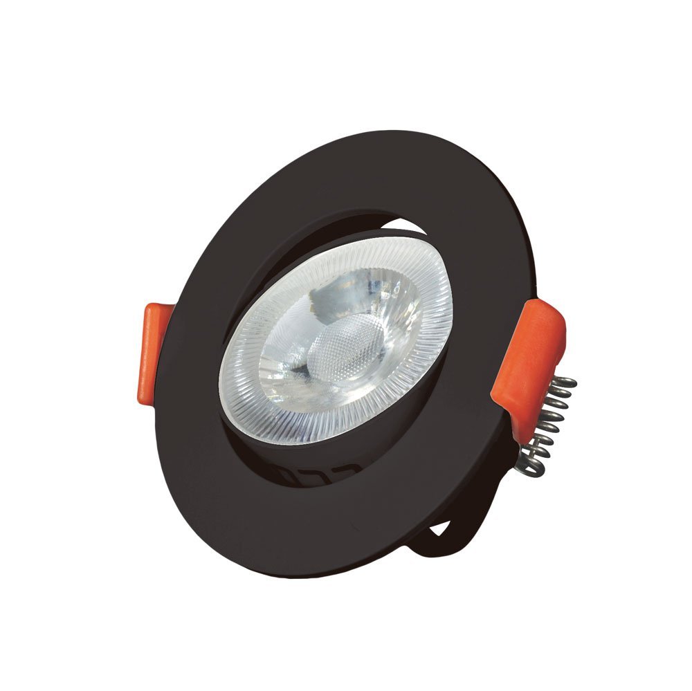 Spot Preto Embutir De Led 5w Redondo Direcional Bivolt - 5