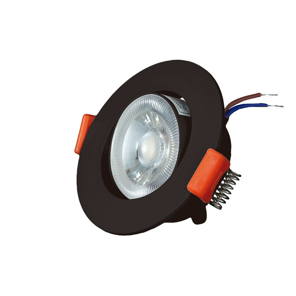 Spot Preto Embutir De Led 5w Redondo Direcional Bivolt - 3