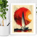 Ver imagem 2 de Quadro Decorativo Barco a Vela 24x18cm:moldura Branca