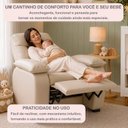 Ver imagem 4 de Poltrona de Amamentação Retrátil e Reclinável para Quarto de Bebê Pés Madeira Maciça Soninho