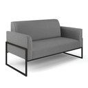 Ver imagem 5 de Sofá Namoradeira com 2 Poltronas Base Industrial Alta Preto Marisa Linho Grafite A26 D03 - D\'rossi