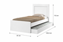 Ver imagem 2 de Cama Solteiro com Cama Auxiliar Modelo Bibox para Quarto Infantil e Juvenil:Branco