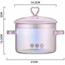 Panela Caçarola de Vidro Coração 1,5 Litros - 6