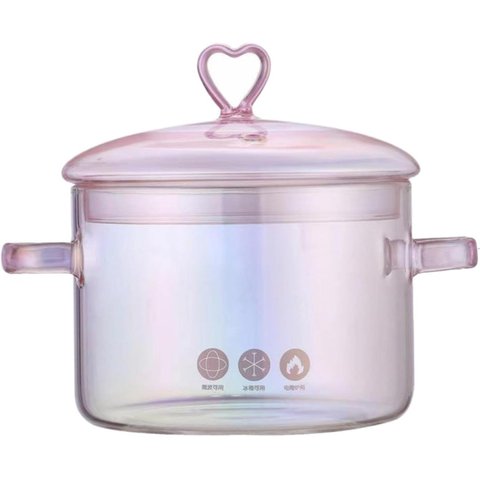 Panela Caçarola de Vidro Coração 1,5 Litros