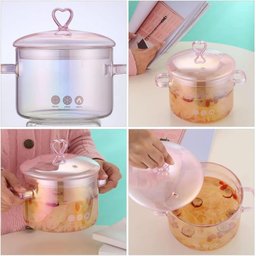 Panela Caçarola de Vidro Coração 1,5 Litros - 5